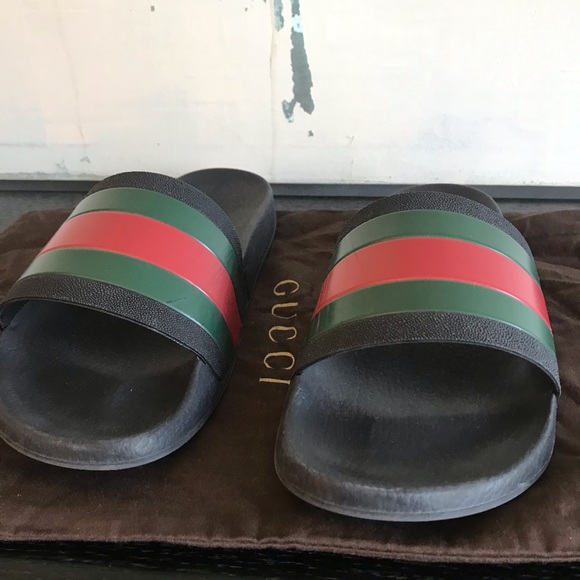 GUCCI MEN’S SLIDES SANDALS Size 10 Pre- Owned, main image 7